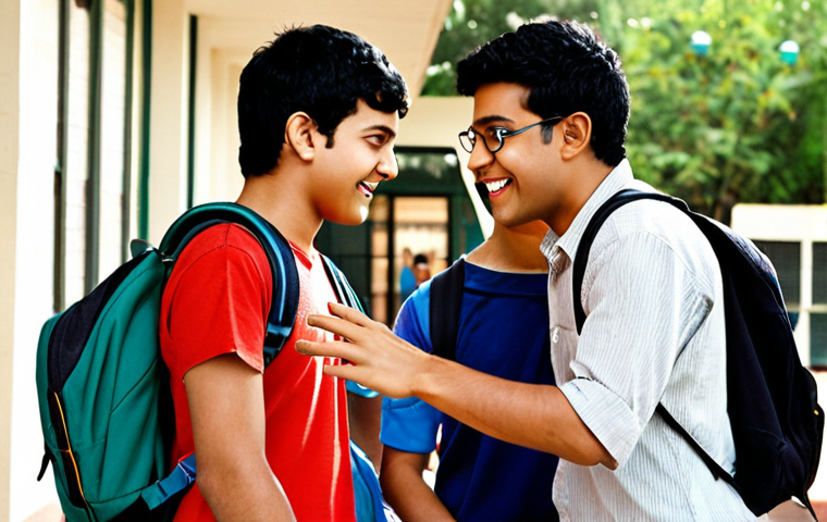 **"Three Idiots" Movie Scene:** A vibrant and heartwarming scene from the movie "3 Idiots," showing the three friends in their engineering college, full of youthful energy and dreams. Capture the essence of their friendship and the movie's message of pursuing one's passions.